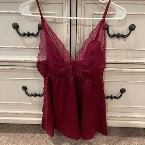 Victoria's Secret Deep Red Lace Camisole